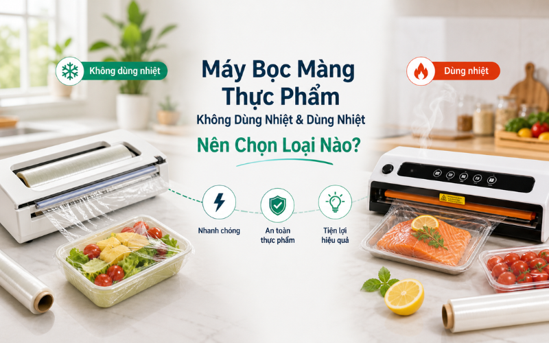 Máy Bọc Màng Không Dùng Nhiệt Với Dùng Nhiệt - Nên Chọn Loại Nào?
