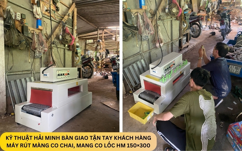 Máy Rút Màng Co Chai, Mang Co Lốc HM 150×300