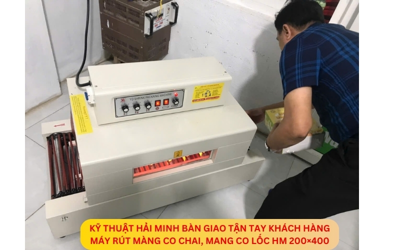 Máy Rút Màng Co Chai, Mang Co Lốc HM 200×400