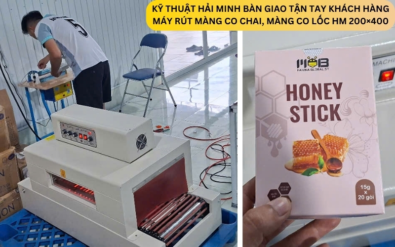 Máy Rút Màng Co Chai, Màng Co Lốc HM 200×400