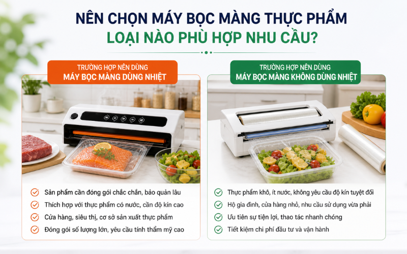 Nên chọn máy bọc màng thực phẩm loại nào phù hợp nhu cầu