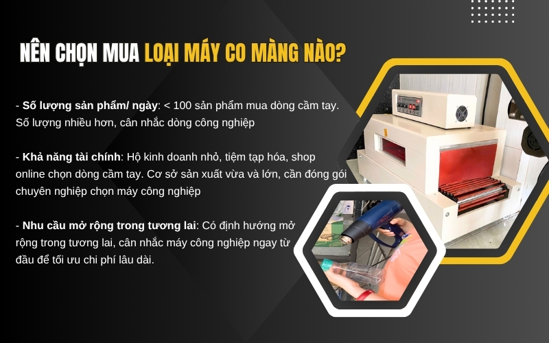 Nên chọn mua loại máy co màng nào