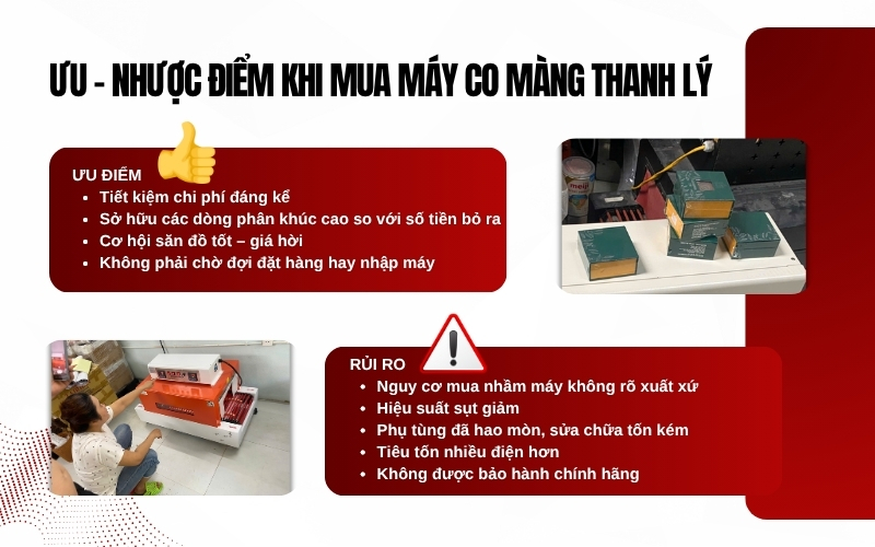 Ưu nhược điểm khi mua máy co màng thanh lý