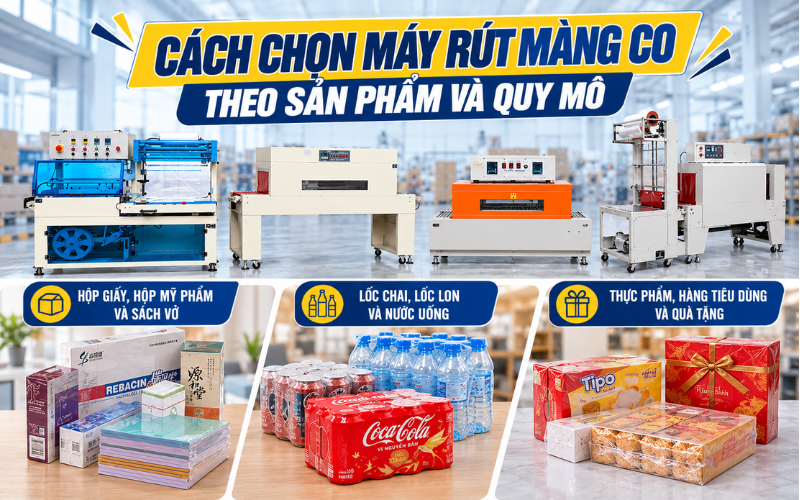 Cách chọn máy rút màng co theo sản phẩm và quy mô
