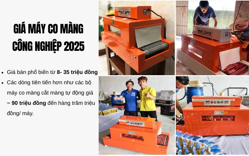 Bảng giá máy co màng công nghiệp mới nhất