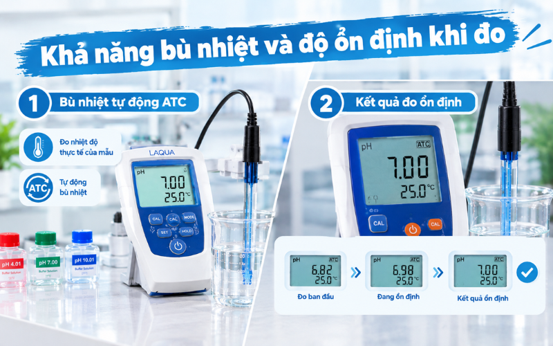 Khả năng bù nhiệt và độ ổn định khi đo