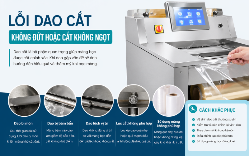 Lỗi dao cắt không đứt hoặc cắt không ngọt