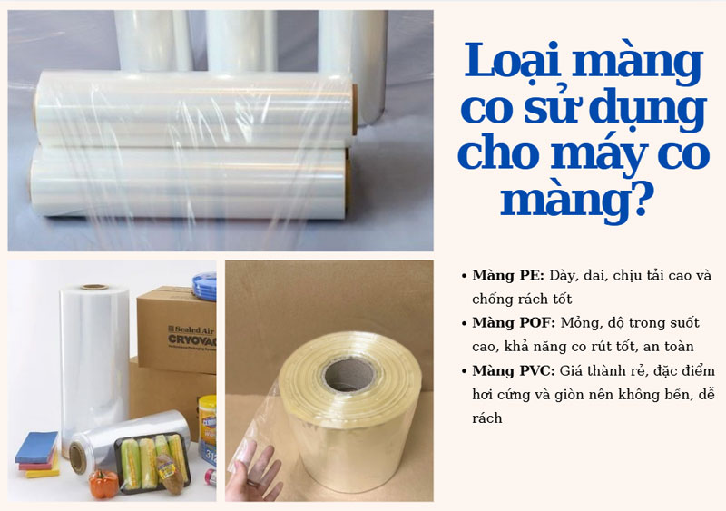 Loại màng co sử dụng cho máy co màng?