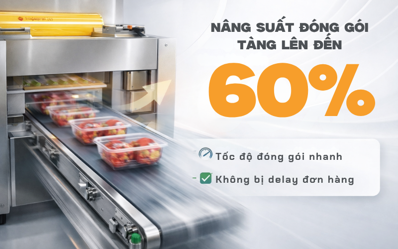 Năng suất đóng gói tăng lên đến 60%