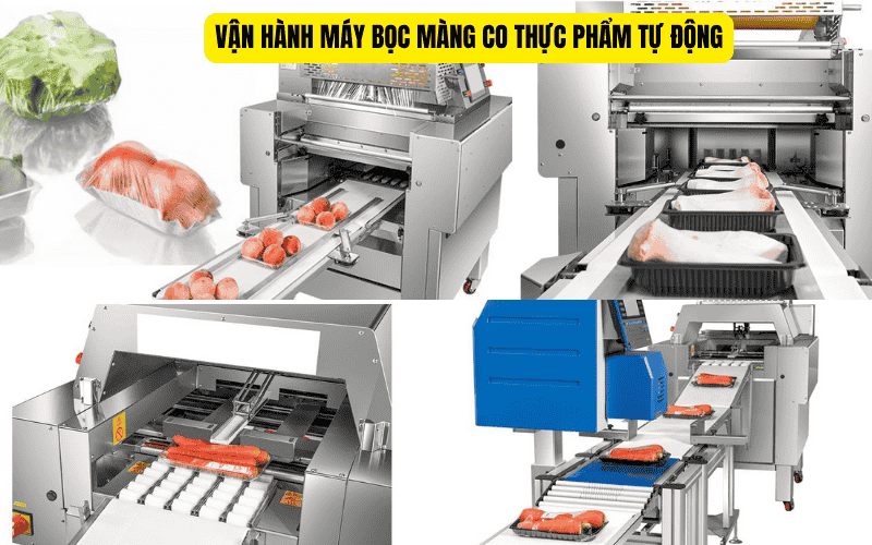 Vận hành máy bọc màng co thực phẩm tự động