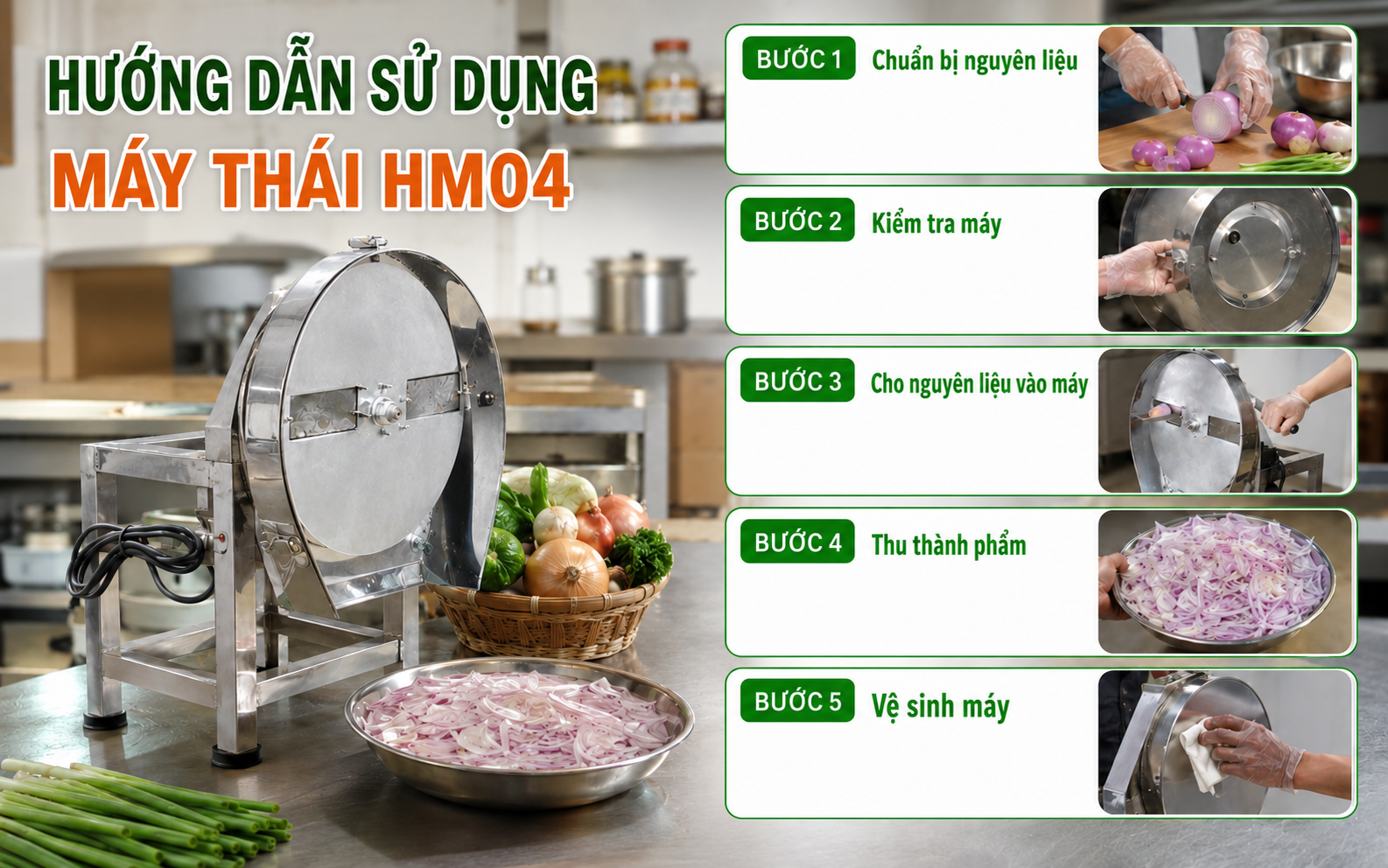 Hướng dẫn cách sử dụng máy thái HM04