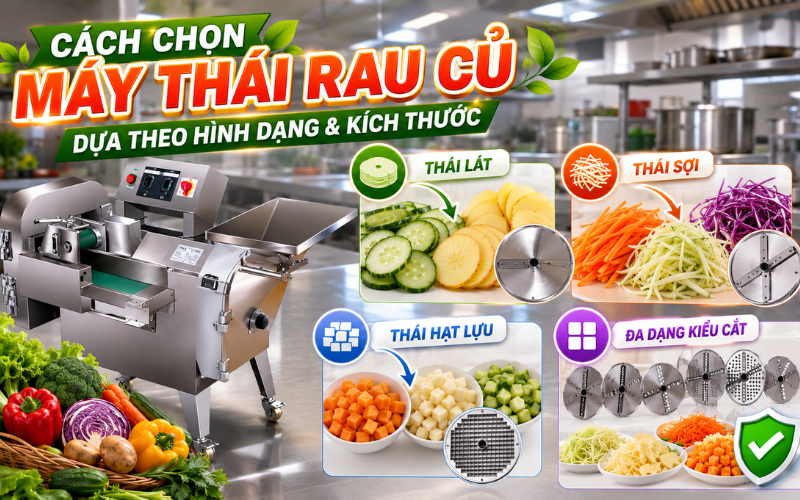 Cách chọn máy thái rau củ dựa theo hình dạng và kích thước 