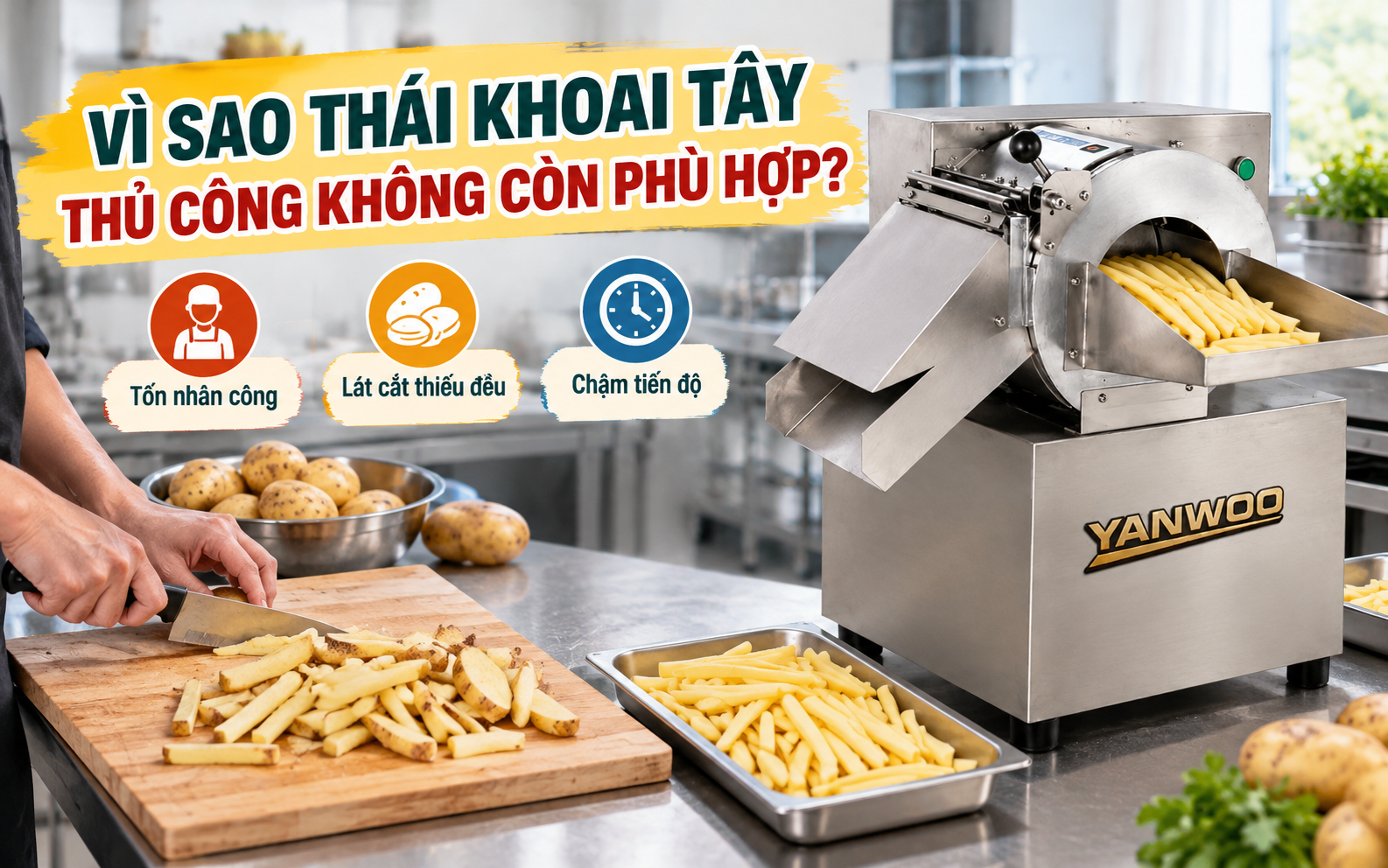 Tại sao việc thái khoai tây thủ công không còn phù hợp?