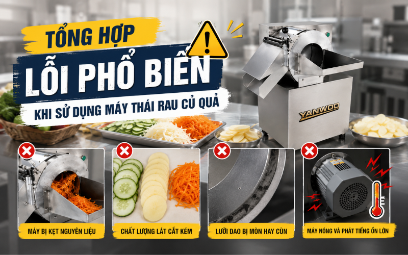 Những lỗi phổ biến khi sử dụng máy thái rau củ quả