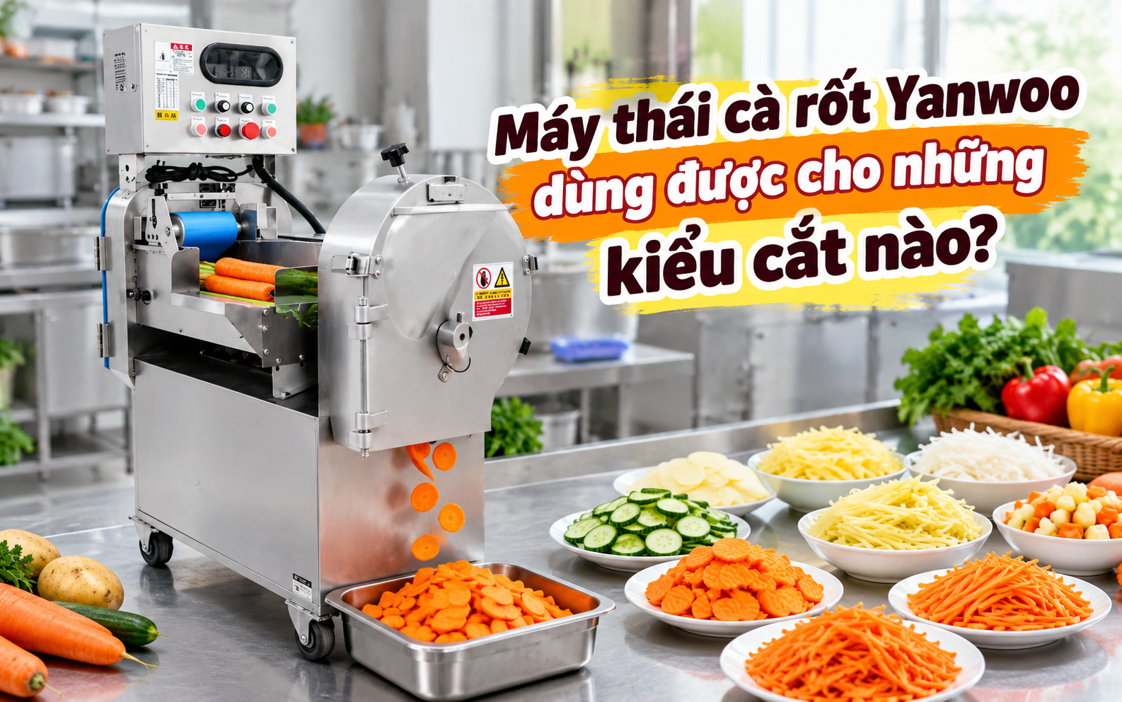 Máy thái cà rốt dùng được cho những kiểu cắt nào
