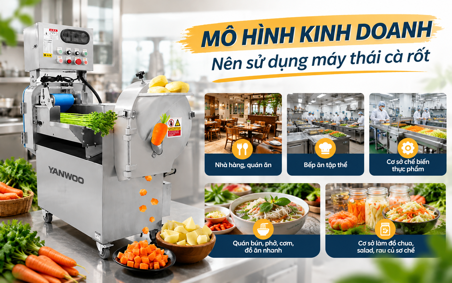Mô hình kinh doanh nên sử dụng máy thái cà rốt