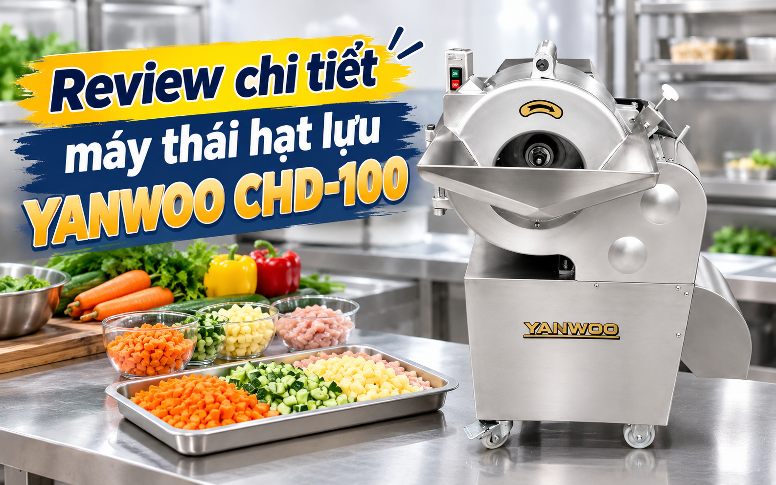 Review chi tiết máy thái hạt lựu Yanwoo CHD-100