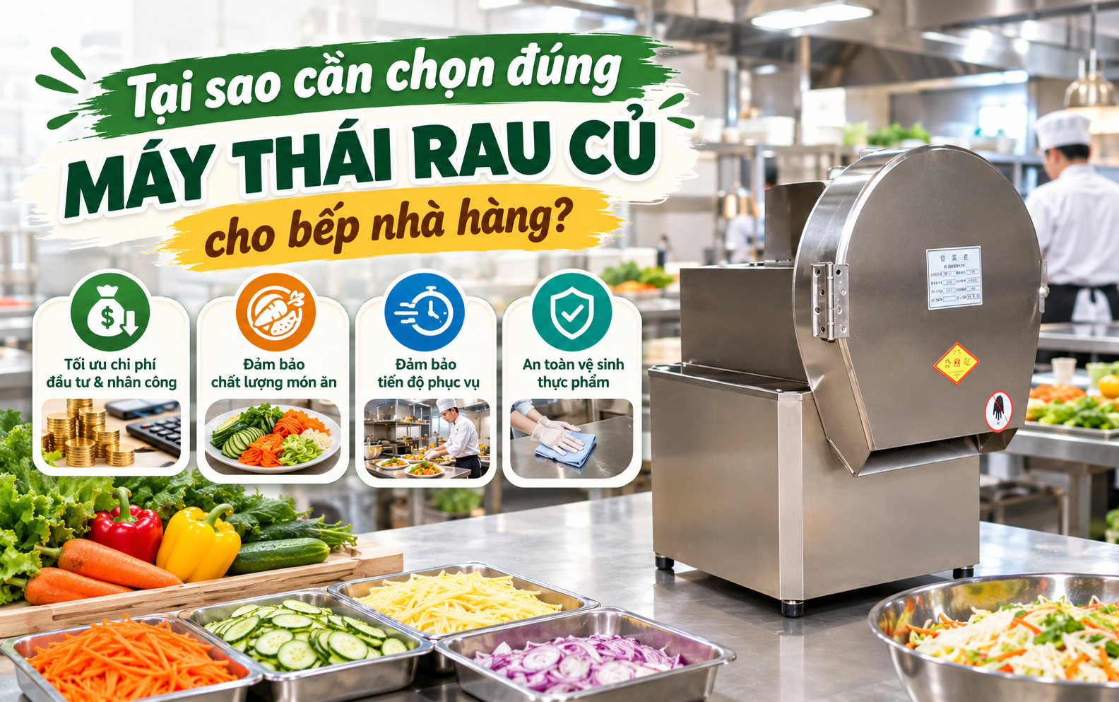 Tại sao cần chọn đúng máy thái rau củ cho bếp nhà hàng?