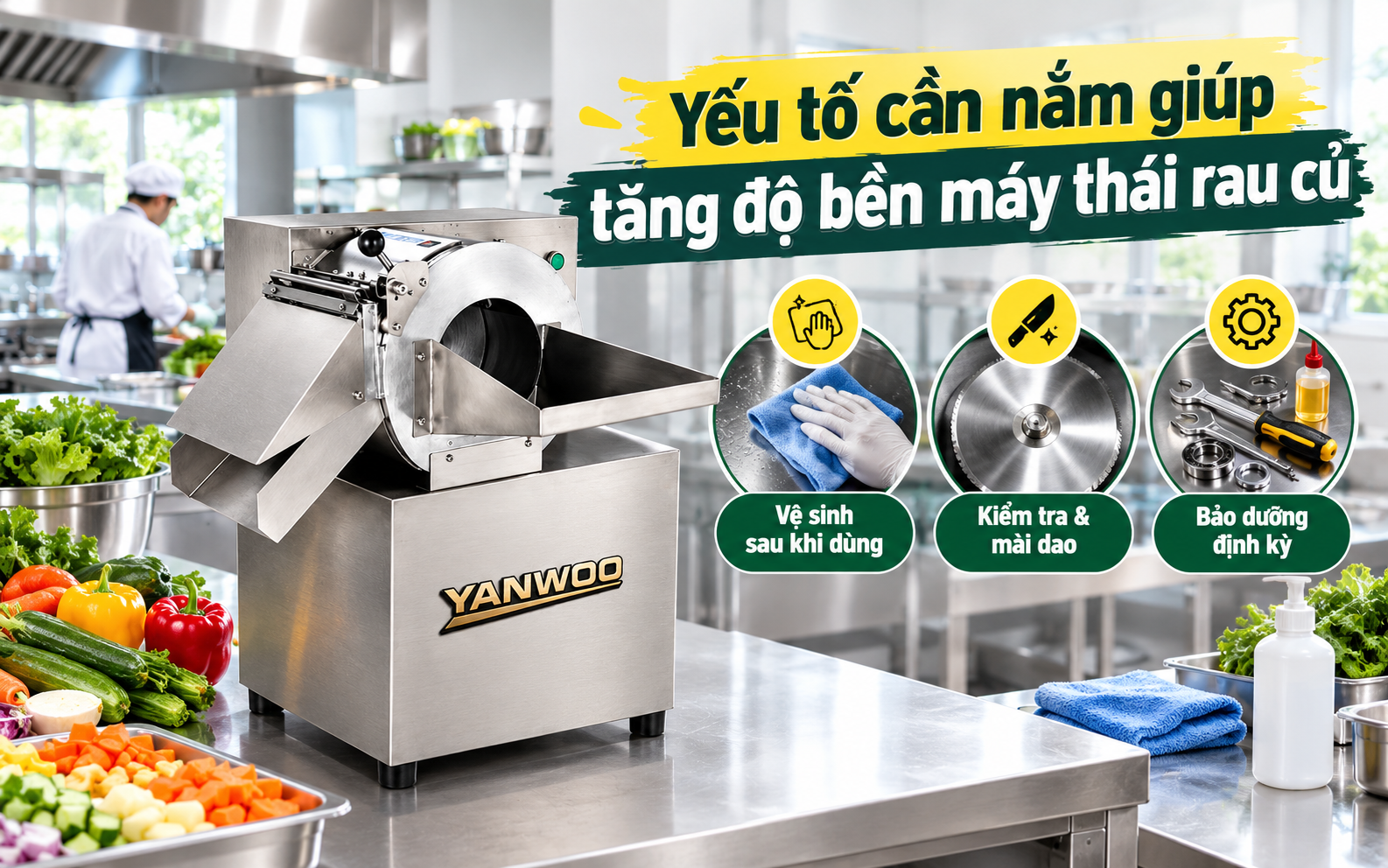 Yếu tố cần nắm giúp tăng độ bền máy thái rau củ