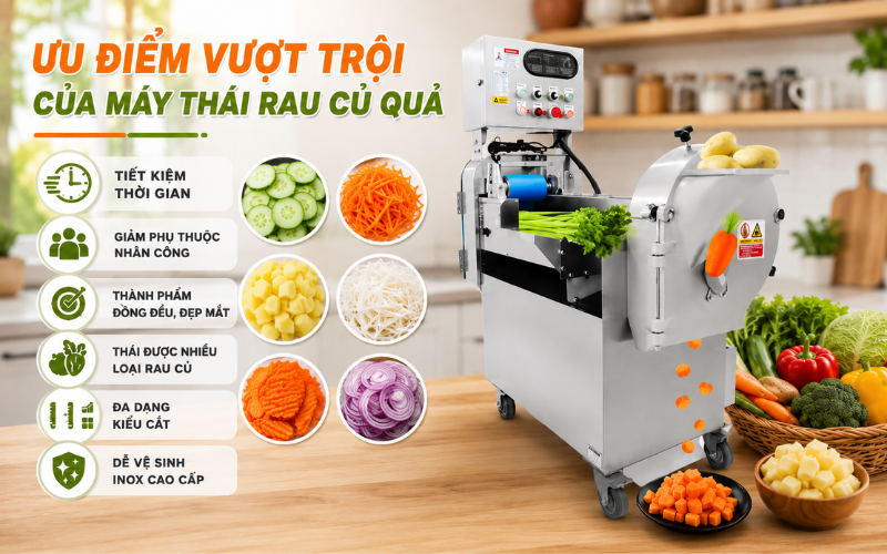Ưu điểm nổi bật của máy thái rau củ quả