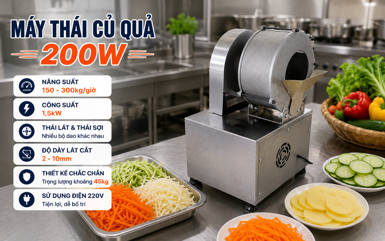 Máy thái củ quả 200W