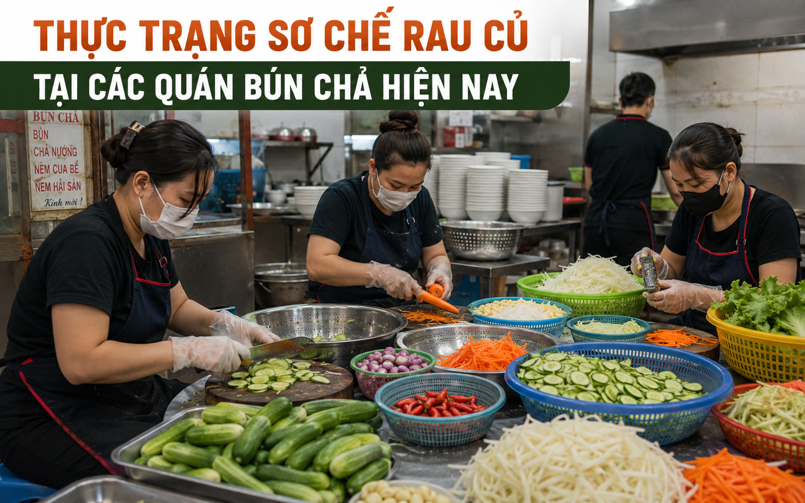 Thực trạng sơ chế rau củ tại các quán bún chả hiện nay