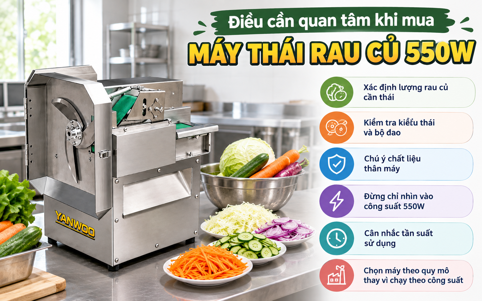 Điều cần quan tâm khi mua máy thái rau củ 550W