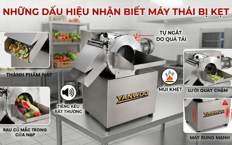 Những dấu hiệu nhận biết máy thái rau củ quả bị kẹt