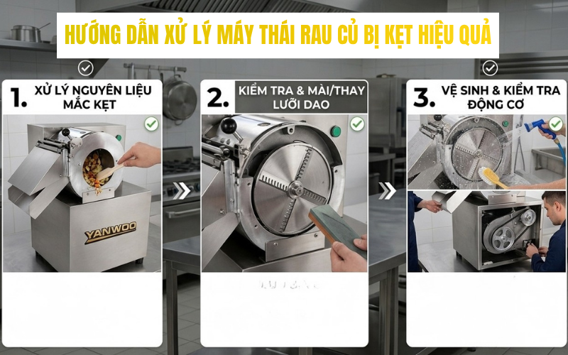 Hướng dẫn cách xử lý khi máy thái rau củ bị kẹt hiệu quả