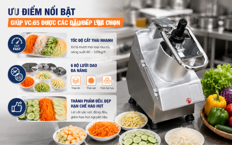 Ưu điểm nổi bật giúp VC 65 được các đầu bếp lựa chọn
