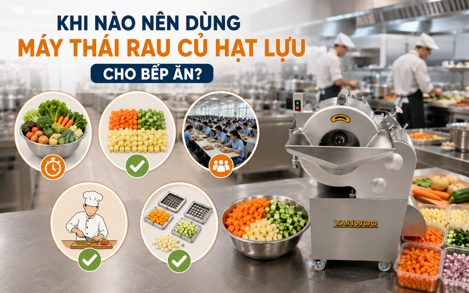 Khi nào nên dùng máy thái rau củ hạt lựu cho bếp ăn?