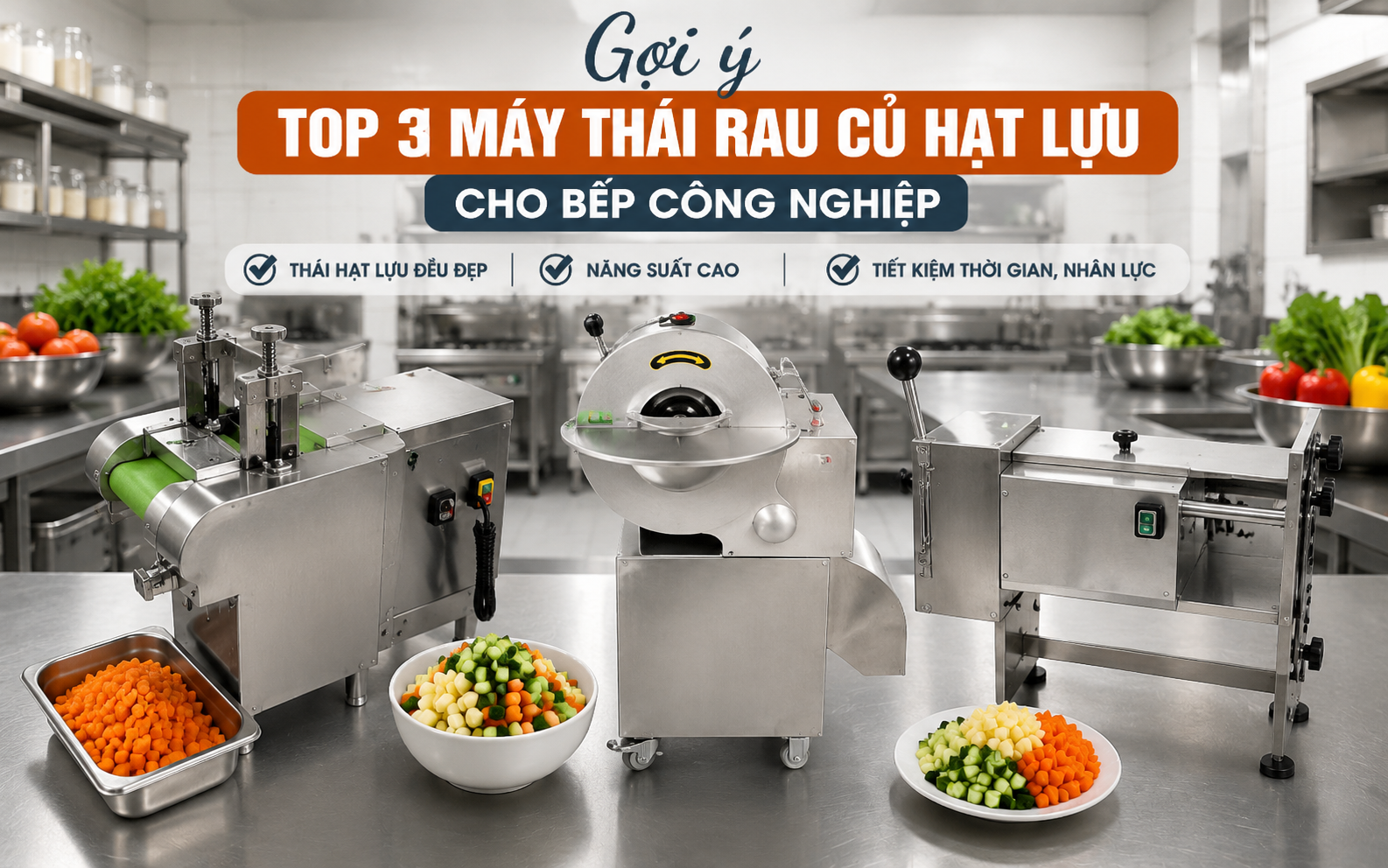 Gợi ý top 3 máy thái rau củ hạt lựu cho bếp công nghiệp