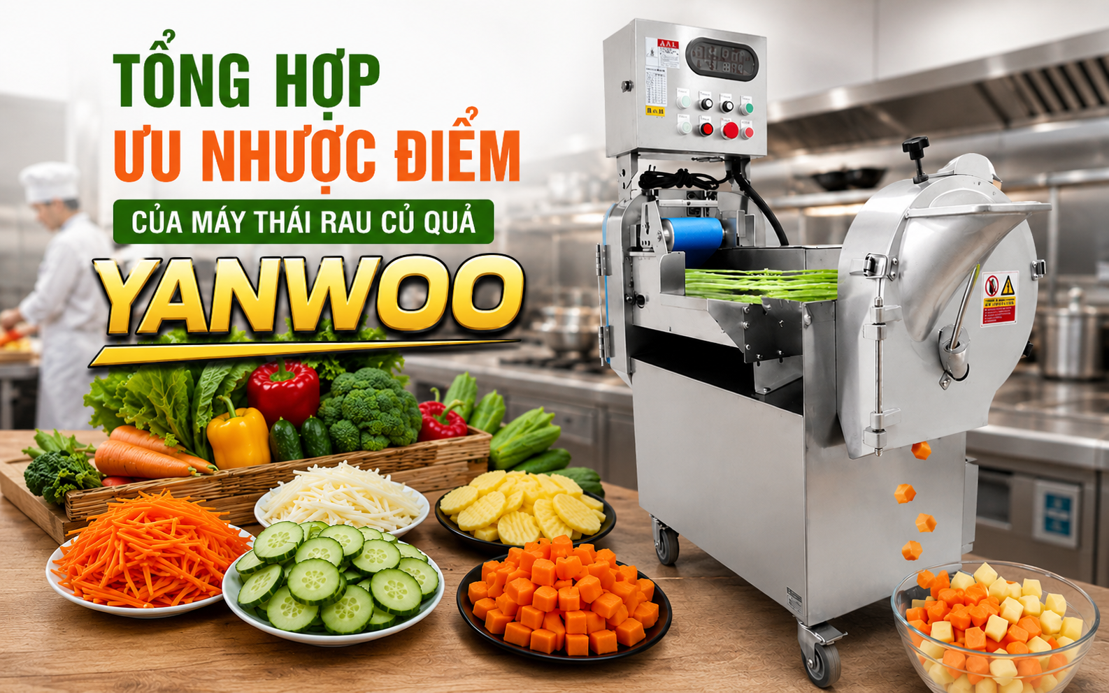 Tổng hợp ưu nhược điểm của máy thái rau củ quả Yanwoo