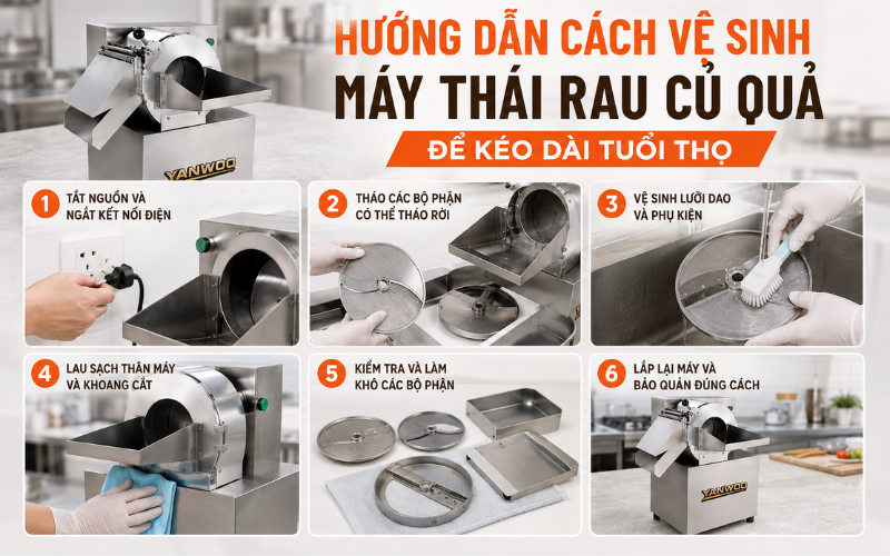  Hướng dẫn cách vệ sinh máy thái rau củ quả để kéo dài tuổi thọ