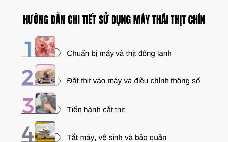 Hướng dẫn chi tiết sử dụng máy thái thịt chín