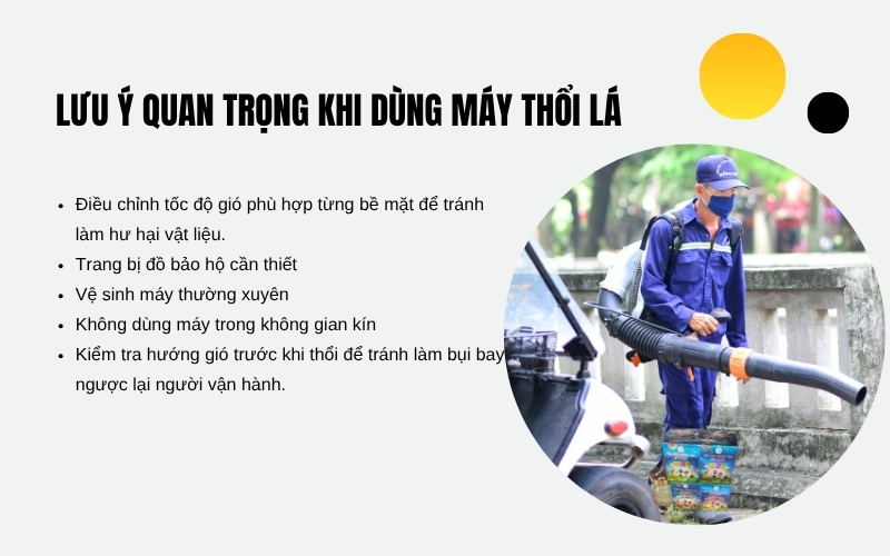 Lưu ý quan trọng khi dùng máy thổi lá