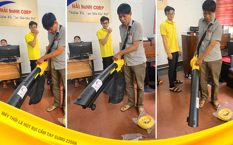 kĩ thuật hải minh bàn giao Máy thổi lá hút bụi cầm tay Sumo 2250A