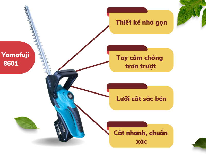 Ưu điểm vượt trội của máy tỉa hàng rào chạy pin Yamafuji 8601 (36V)