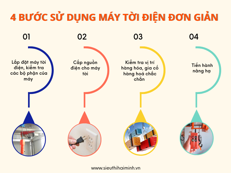 4 bước sử dụng máy tời điện cực đơn giản