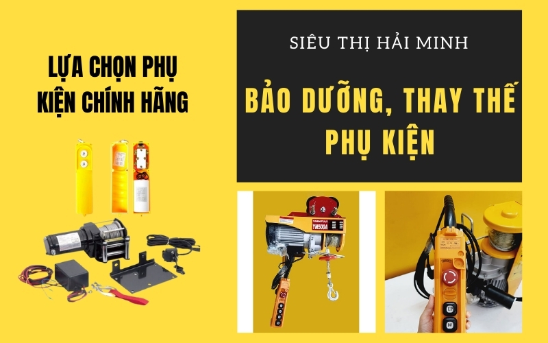 Bảo dưỡng, thay thế phụ kiện tời điện mini chính hãng