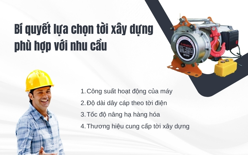 Bí quyết lựa chọn tời xây dựng phù hợp với nhu cầu