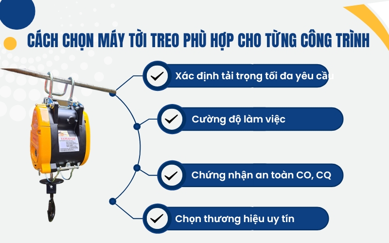 Cách chọn máy tời treo phù hợp cho từng công trình
