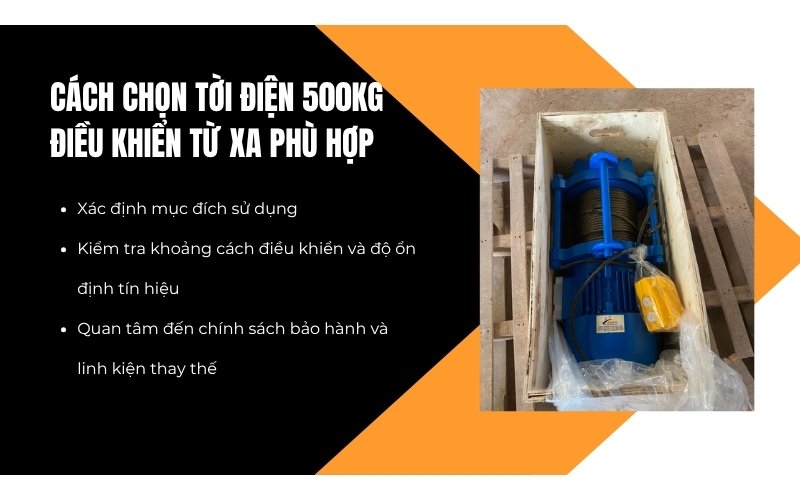 Cách chọn tời điện 500kg điều khiển từ xa phù hợp