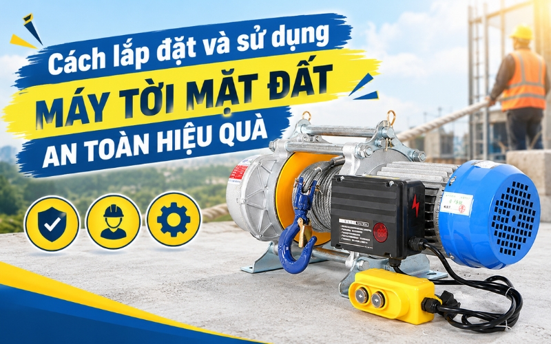 Cách lắp đặt và sử dụng máy tời mặt đất an toàn hiệu quả