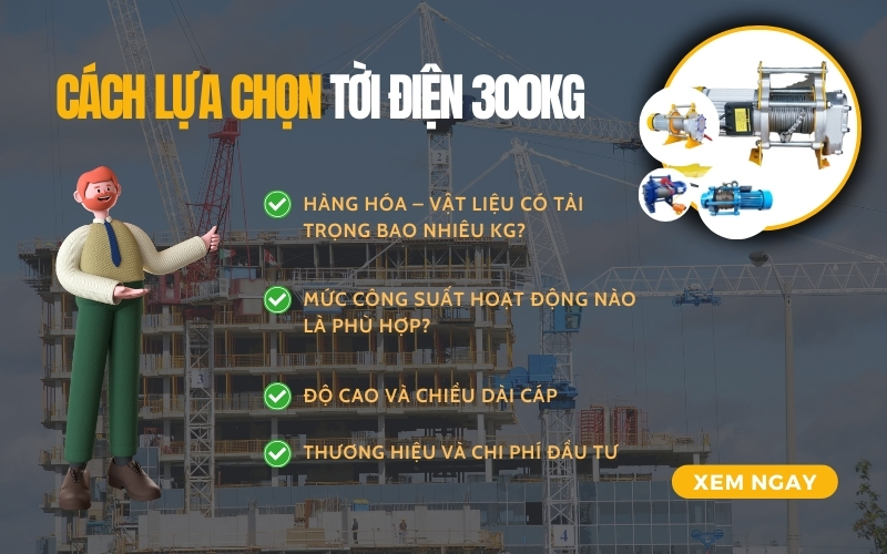 Cách lựa chọn tời điện 300kg phù hợp