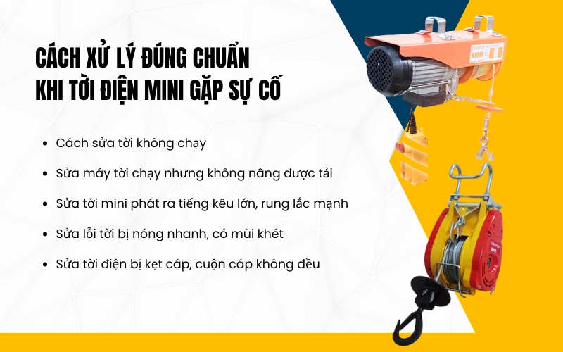 Cách xử lý đúng chuẩn khi tời điện mini gặp sự cố