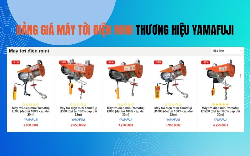 Cập nhật bảng giá máy tời điện mini mới nhất của Yamafuji