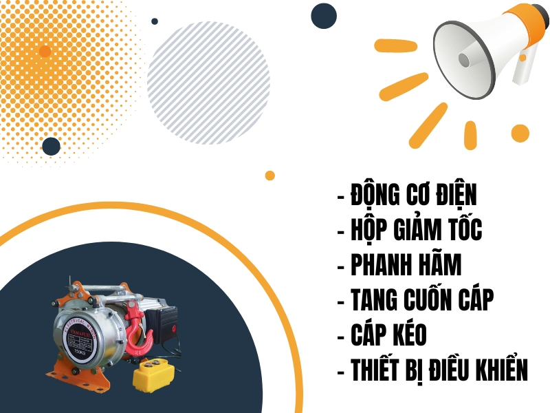Cấu tạo cơ bản của thiết bị tời hiện nay