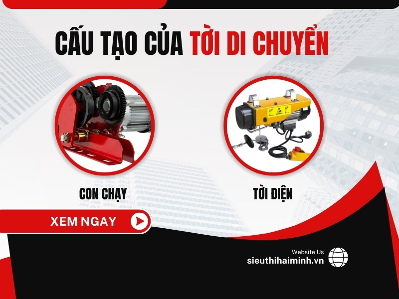 Cấu tạo của tời điện di chuyển