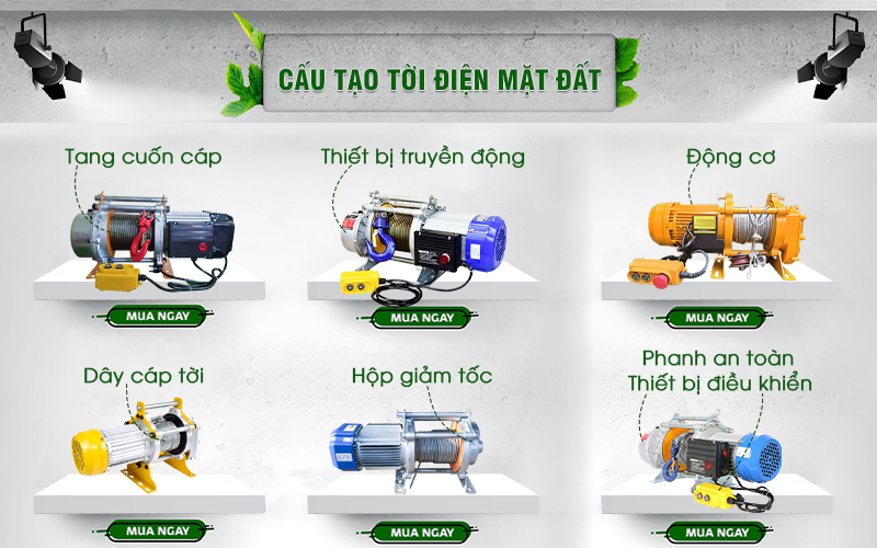 Cấu tạo của máy tời kéo mặt đất